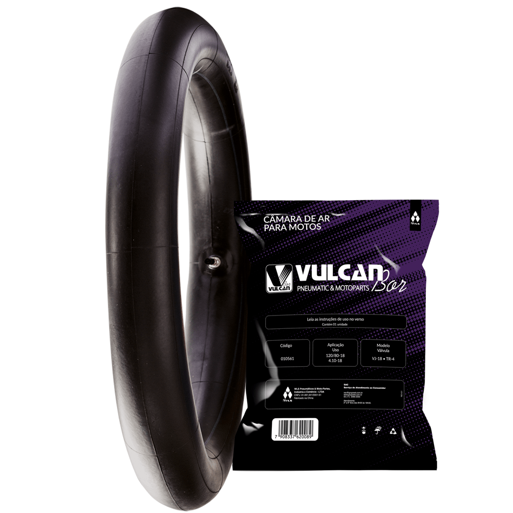 Câmara ar moto aro 18 - tras. honda xl, cb, yamaha dt 180, dt 200 (120/80-18, 4.10-18*tr4) (vj-18)