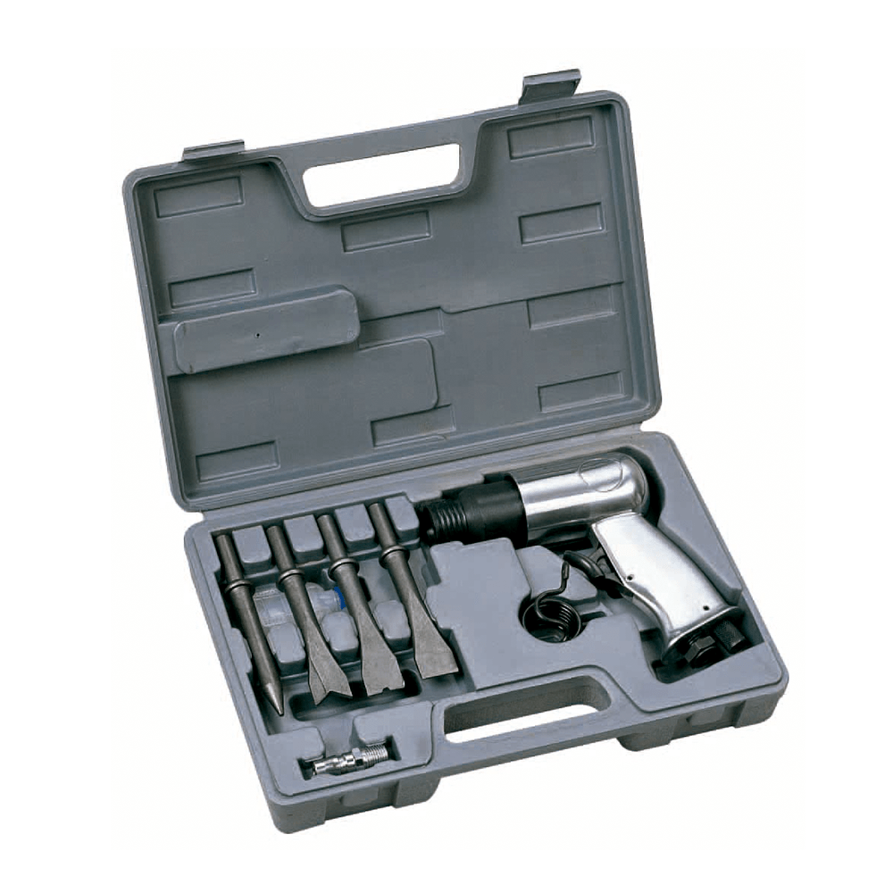 Martelo pneumático 150mm c/ maleta um martelo 150mm 4 formões