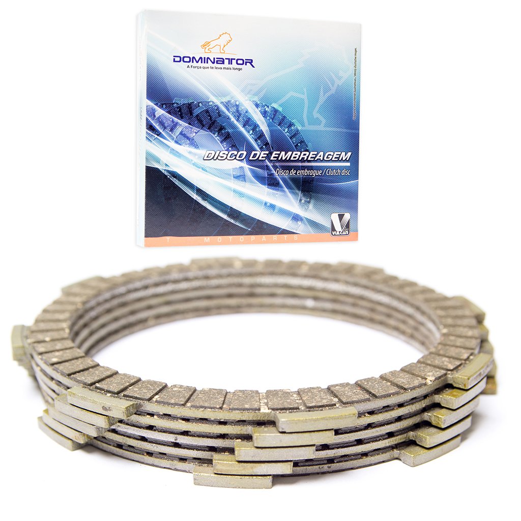 Disco de embreagem p/ moto honda cg 125 85/89 - cg 150 titan ks/es/esd 04/08 - cg 150 titan mix ks/es/esd 09 - (5 pecas)