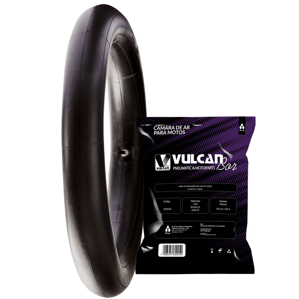 Câmara ar moto aro 21 - diant. honda falcon nx400, xre300, xtz250 lander, xt600/660 (3.00-21, 90/90-21*tr4) (vg-21)