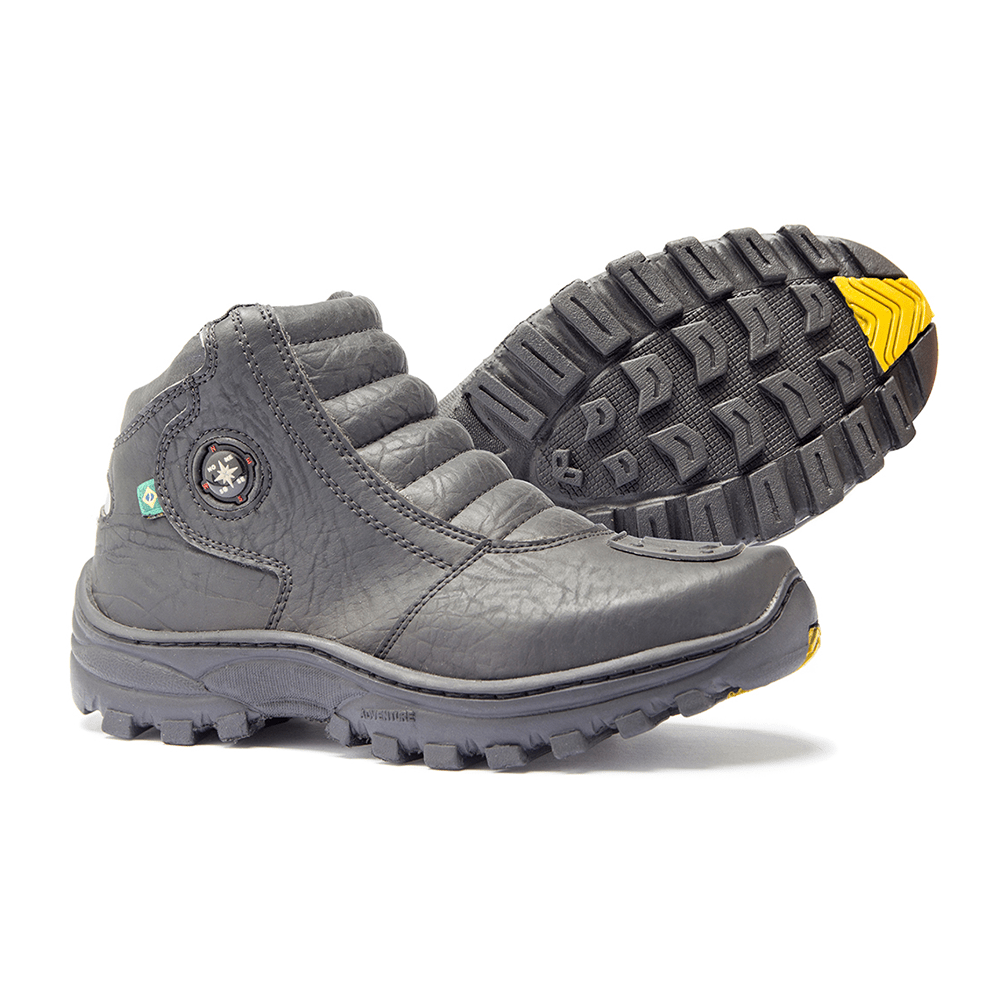 Bota p/ motociclista c/ protetor de pedaleira num. 37 c/ zipper