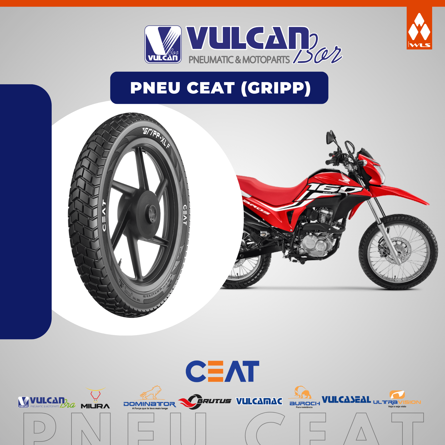 Pneu p/ moto aro 19 * 90/90-19 - diant. nxr125/150 bros (gripp xl) s/câm.