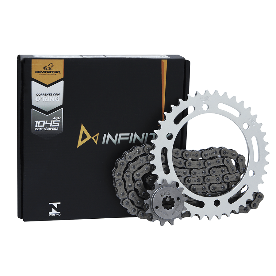 Kit trans. infinity 1045 temp. compl. p/ moto honda xre 300 10/25 (39t+13t-520ho+104l)