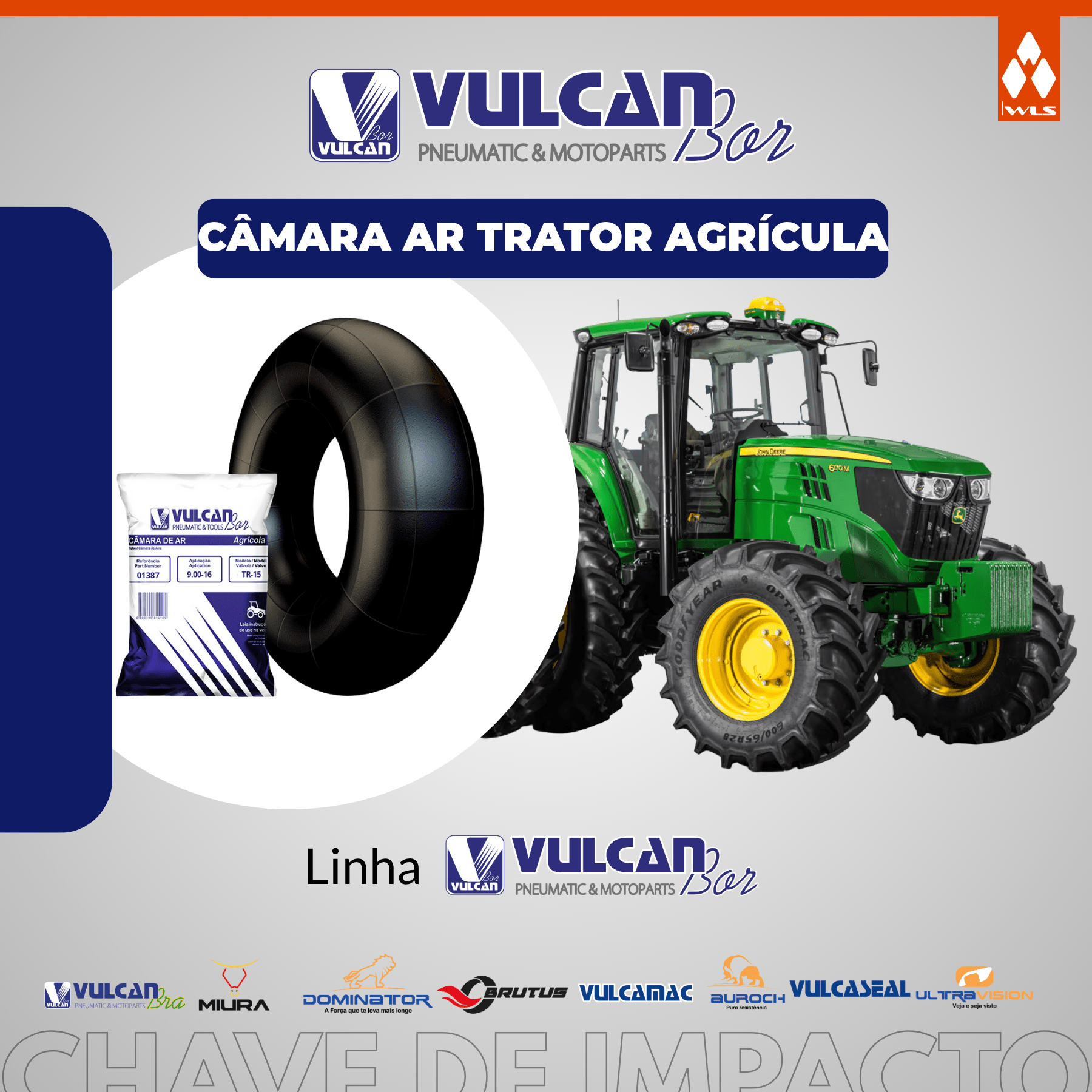 Câmara ar trator agrícola aro 26 - (28l-26 *tr218a)