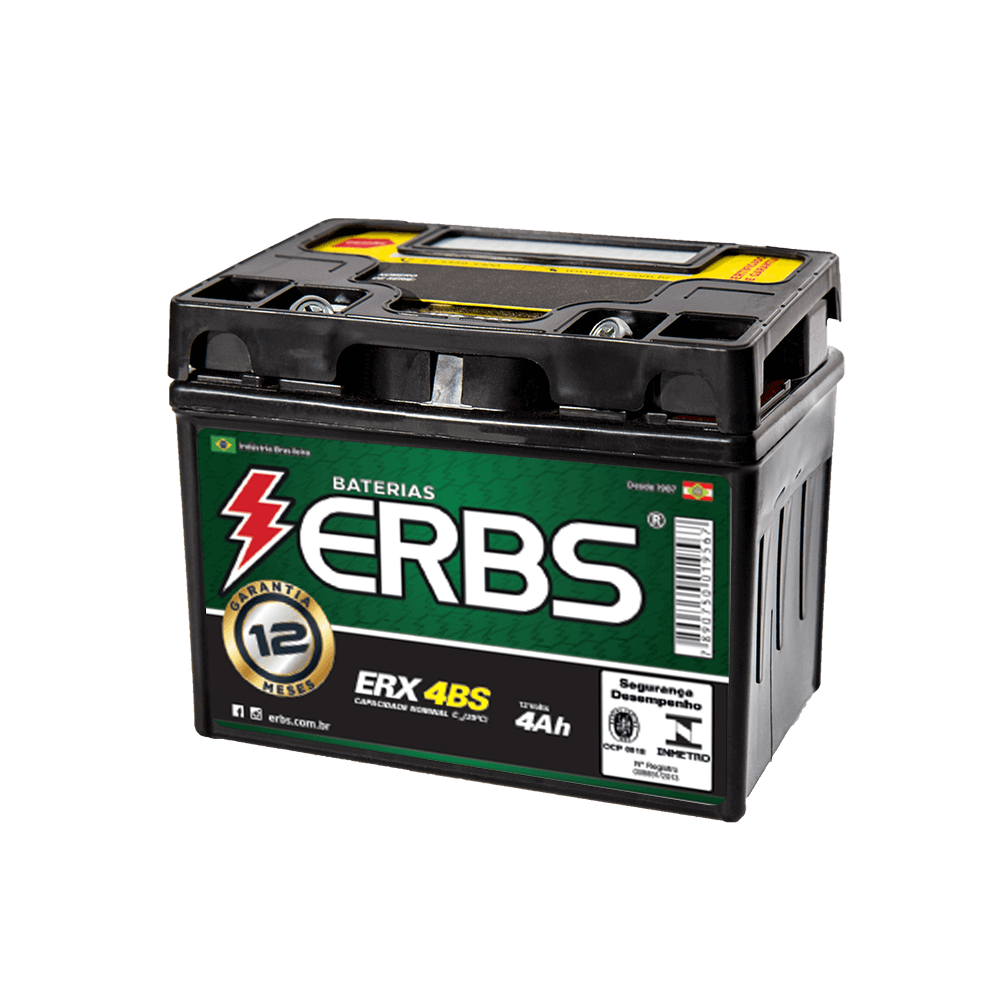 Bateria selada (erx4bs) p/ moto cg 125 titan ks, biz 100, xt 600 91-95, xr 250 91-98, crf 125f 14-16