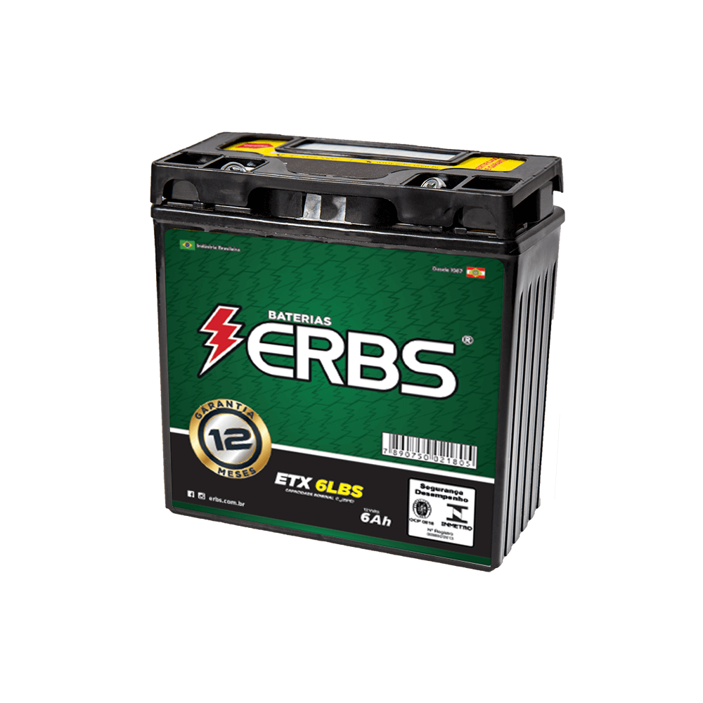 Bateria selada (etx6lbs) p/ moto crypton 100, xtz 125
