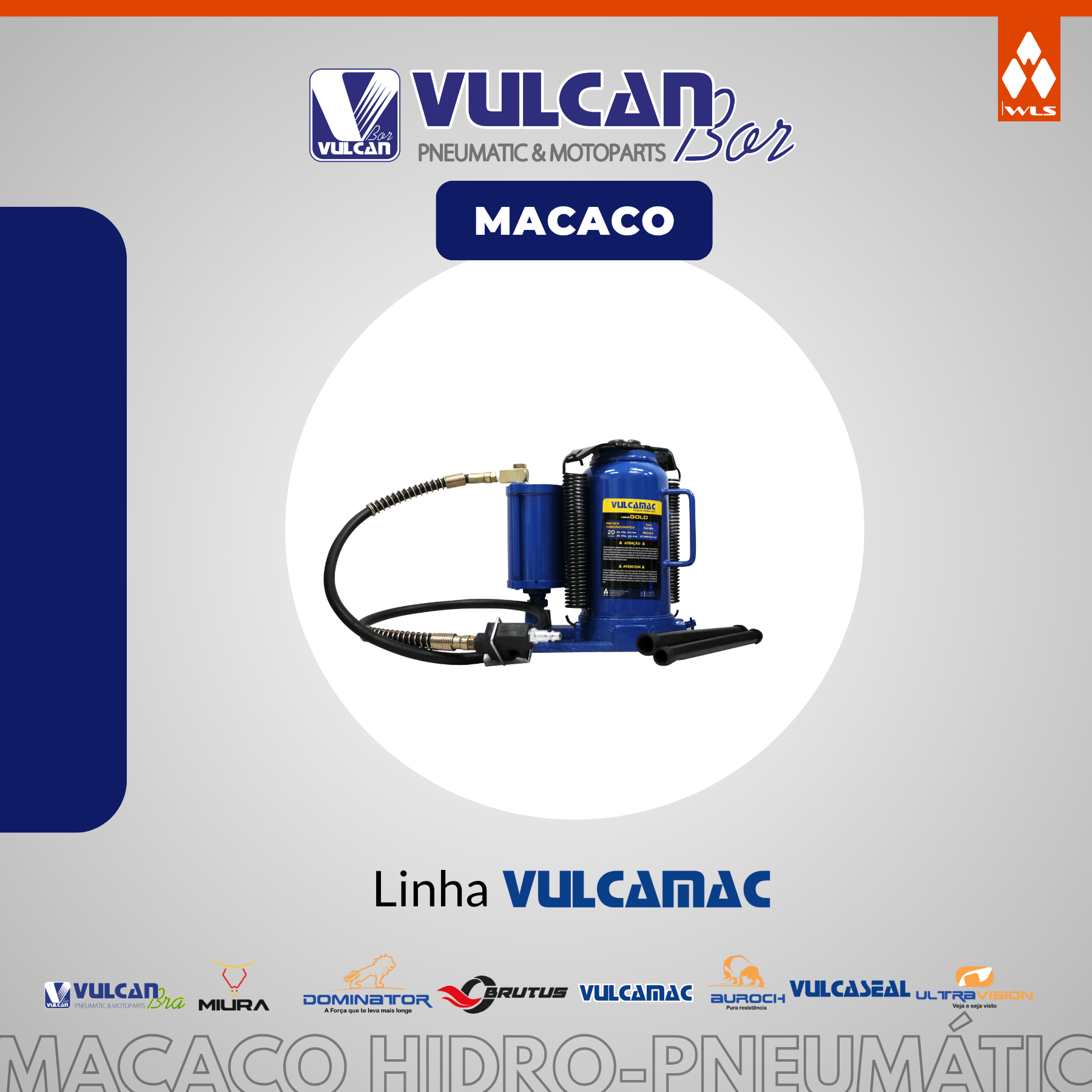 Macaco hidro-pneumático garrafa 20t alt. 260x510mm - 1 estagio - linha gold