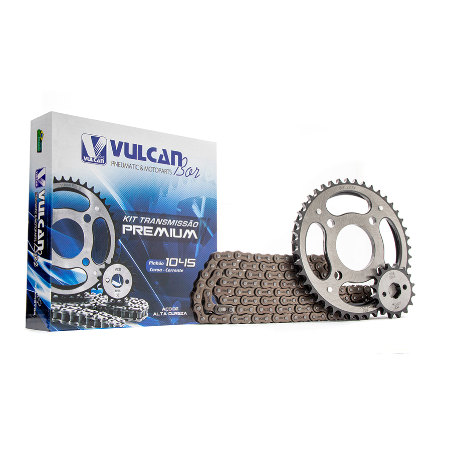 Kit trans. premium temp. compl. p/ moto honda cg 150 titan ks/es/mix/fan (43t+16t-428h+118l)