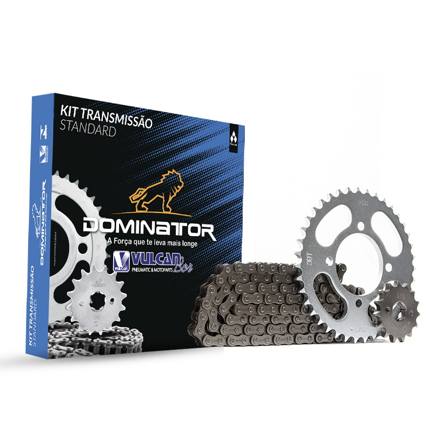 Kit trans. standard temp. compl. p/ moto sundown max 125 se 04/11 - max 125 sed 04/14 - hunter (39t+15t-428h+116l)