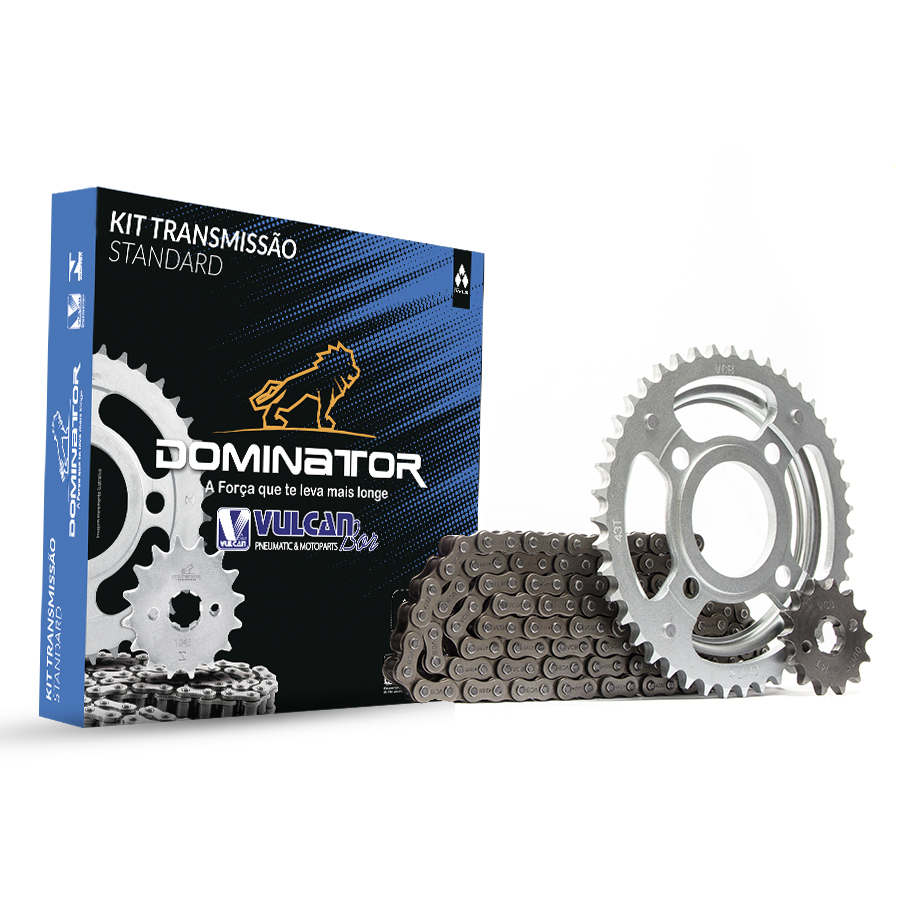 Kit trans. standard temp. compl. p/ moto honda cg 125 titan 00/08 ks/es/cargo (44t+14t-428h+116l)