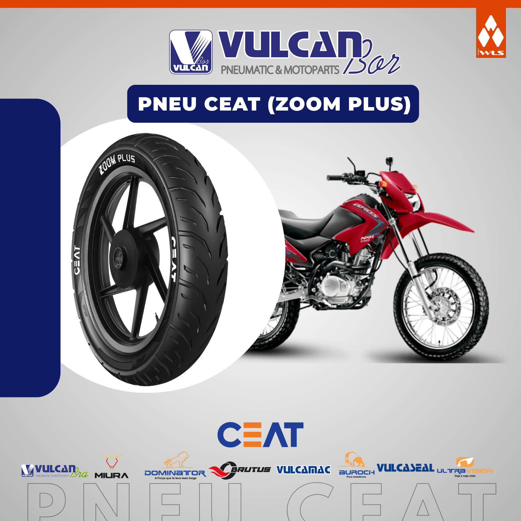Pneu p/ moto aro 19 * 90/90-19 - diant. nxr125/150 bros/ xtz 150 crosser (zoom plus) c/câm