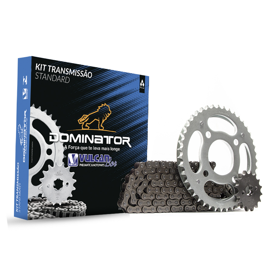 Kit trans. standard temp. compl. p/ moto honda cg 150 titan ks/es/mix/fan (43t+16t-428h+118l)