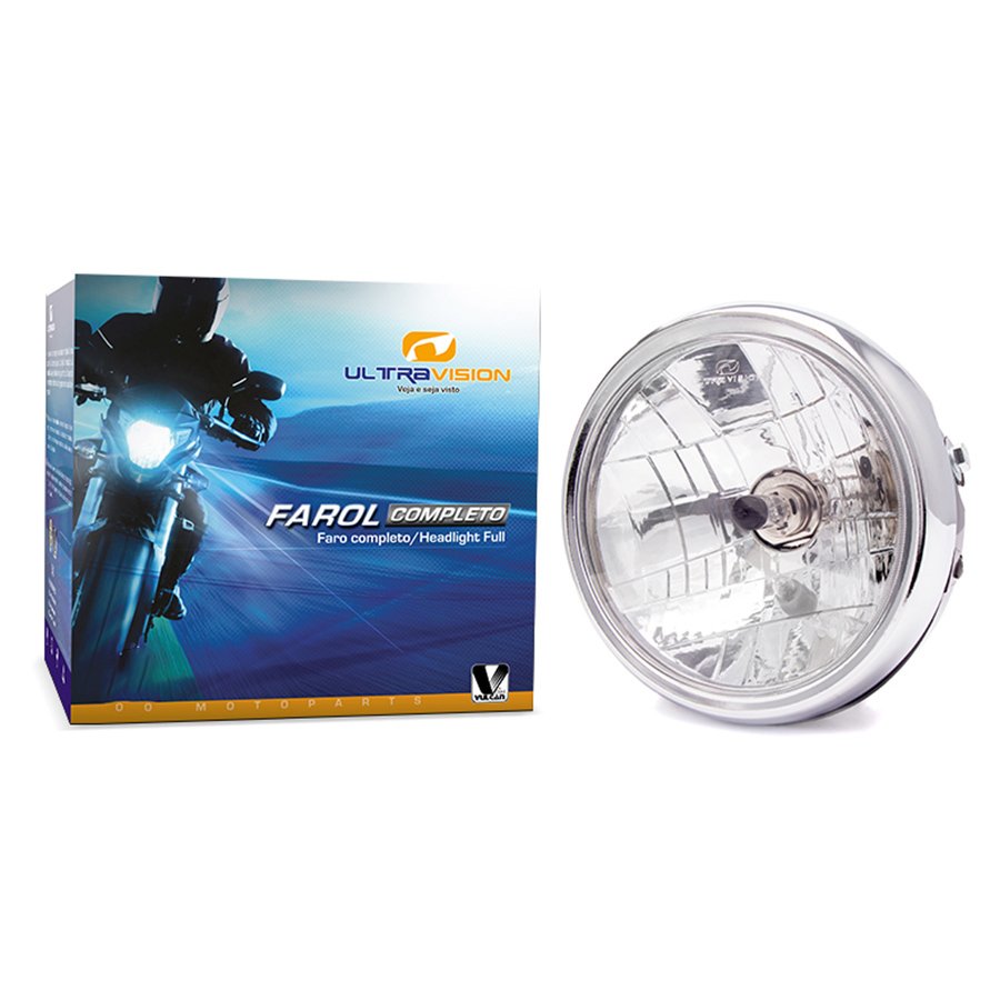 Farol completo c/ lâmpada p/ moto suzuki en-125 yes se - gsr 125