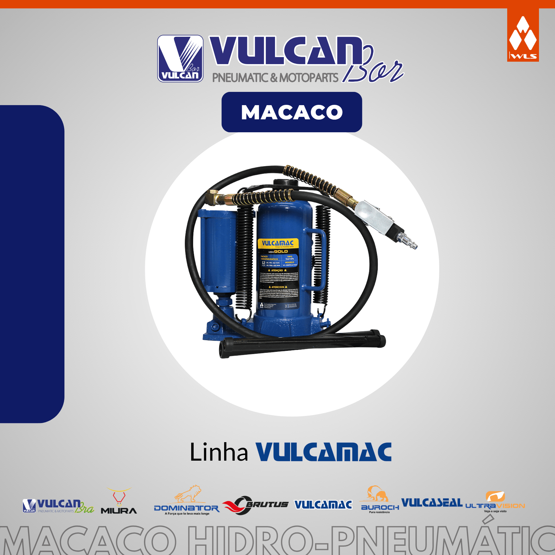 Macaco hidro-pneumático garrafa 12t alt. 250x495mm - 1 estagio - linha gold
