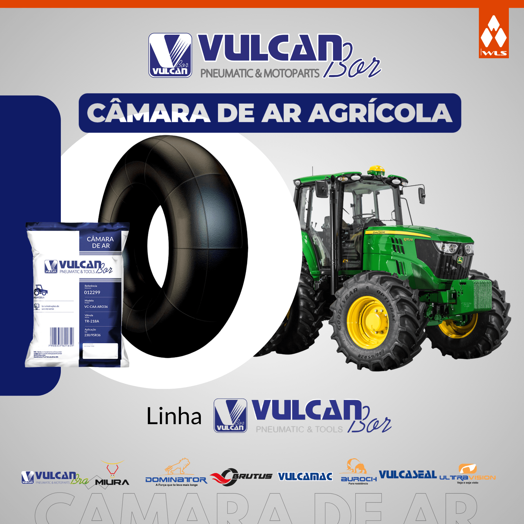 Câmara ar agrícola aro 36 - (230/95r36*tr218a)