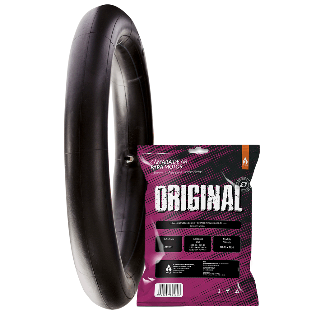 Câmara ar moto aro 16 - tras. suzuki intruder, dafra kansas 150, shineray xy 125.14 xy 150.5 (3.25/3.50-16 *tr4) (oj-16)