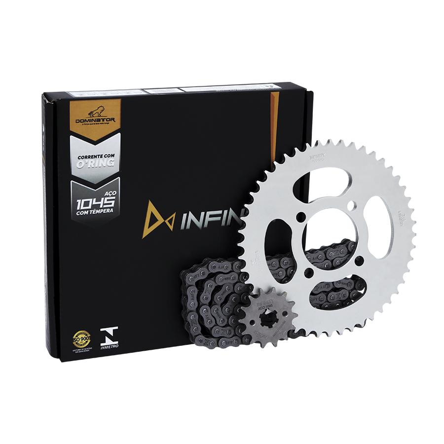 Kit trans. infinity 1045 temp. compl. p/ moto yamaha xtz 125 k/e 03/16 (48t+14t-428ho+126l)