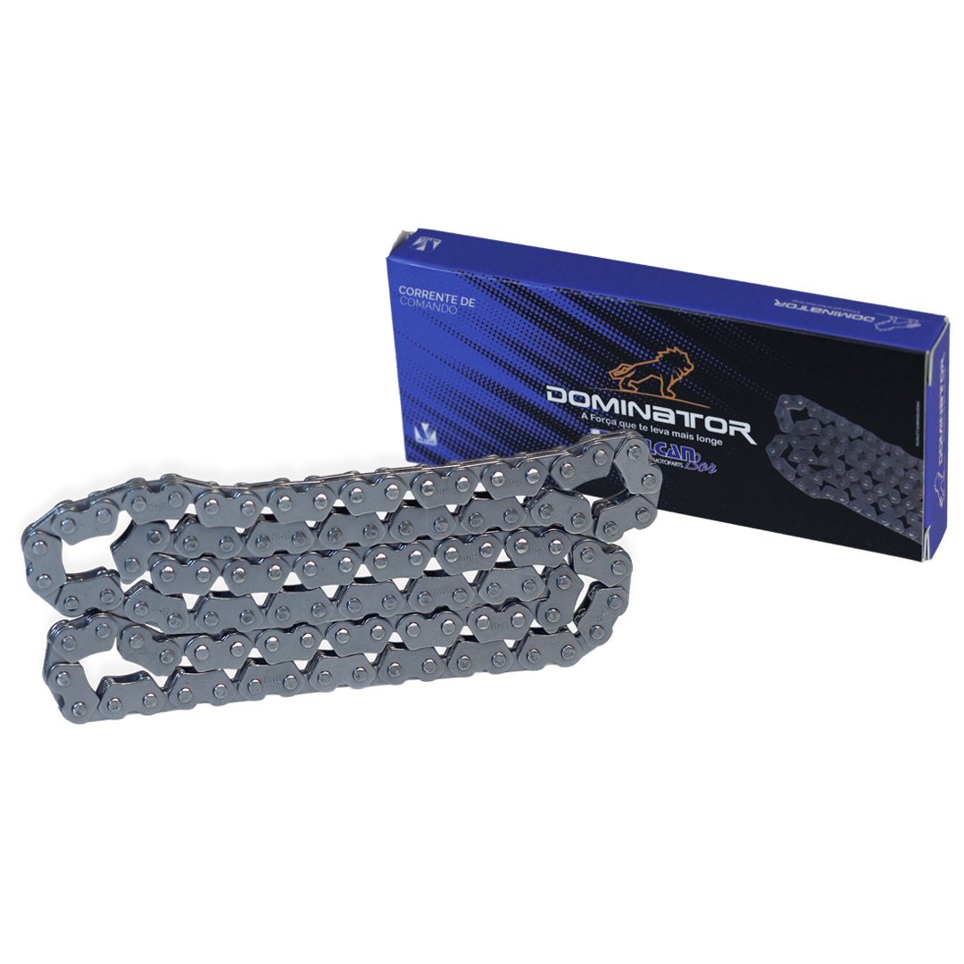 Corrente de comando p/ moto bros 160 2*3 15/17- fan 160 16/21 - titan 160 16/21 - xre 190 16-21 (98 elos)