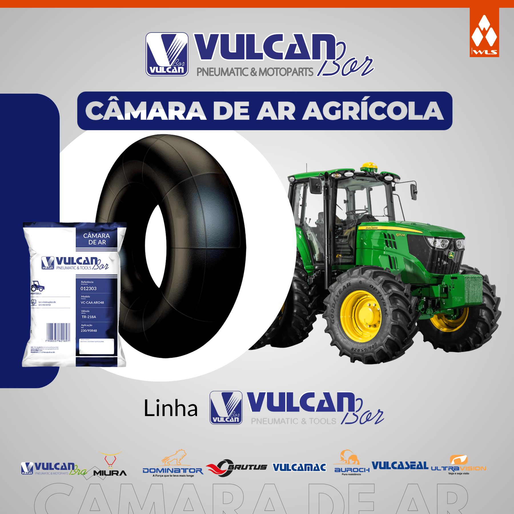 Câmara ar agrícola aro 48 - (230/270/95r48*tr218a)