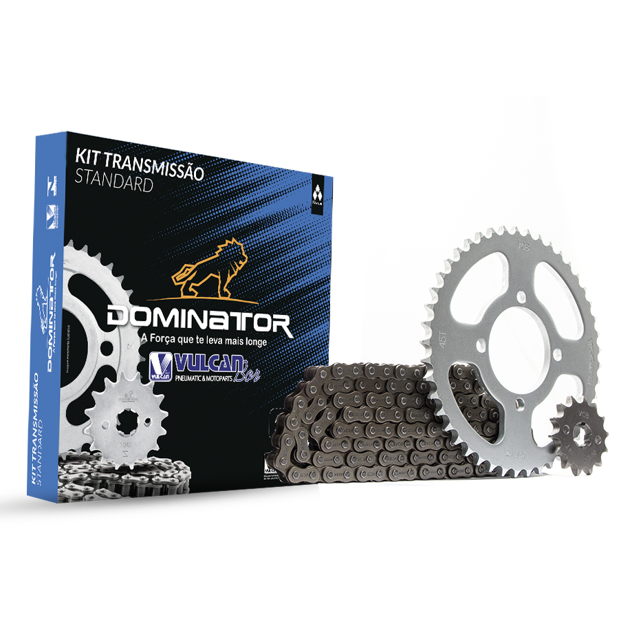Kit trans. standard temp. compl. p/ moto yamaha ybr e/k 03/08 - ybr 125 factor 08/16 e/ed/k/pro/k1 (45t+14t-428h+118l)