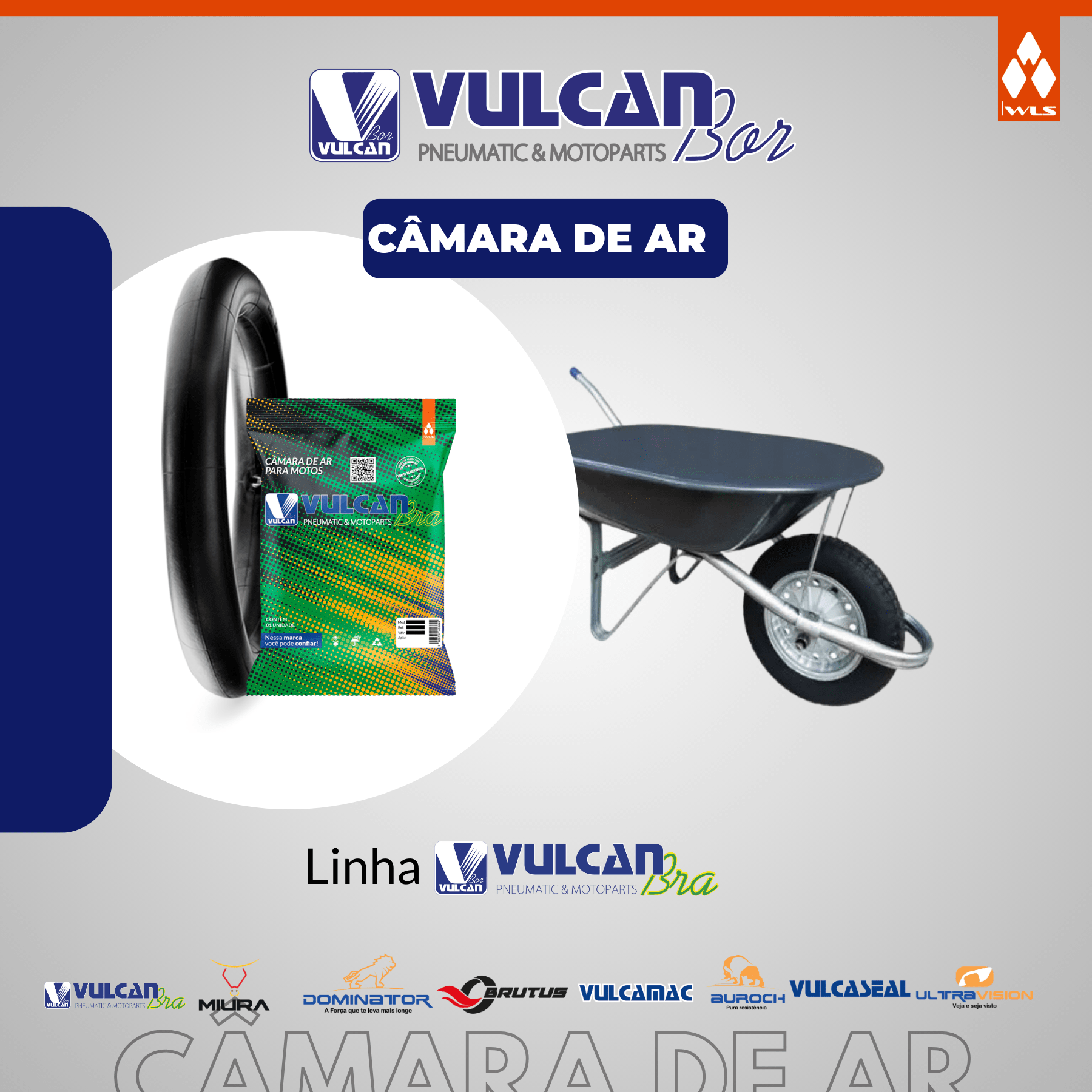 Câmara ar carrinho aro 08 - construção, plataforma (3.25/3.50/4.00-8 * tr28) (vj-8 br)
