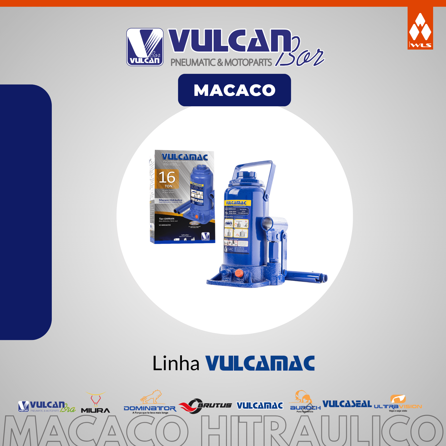 Macaco hidráulico garrafa 16t alt. 225x425mm c/ dispositivo de seguranca - 1 estagio - linha gold