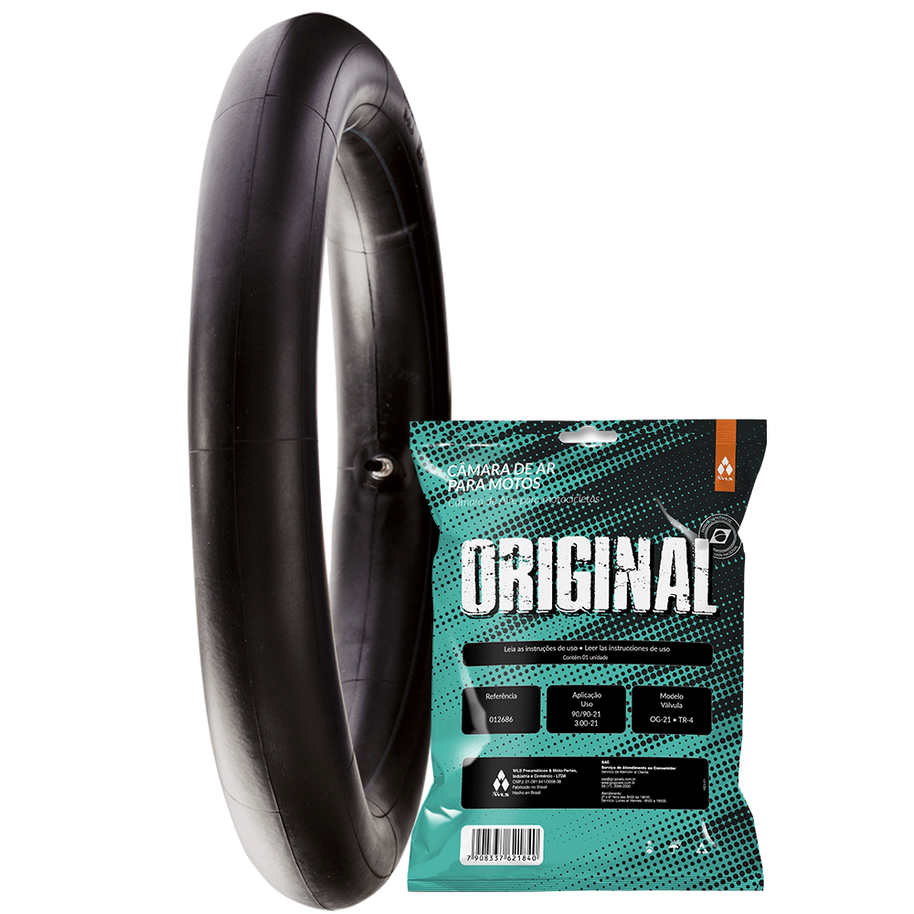Câmara ar moto aro 21 - diant. honda falcon nx400, nx 200, xr 250, xre 300 (3.00-21, 90/90-21 *tr4) (og-21)