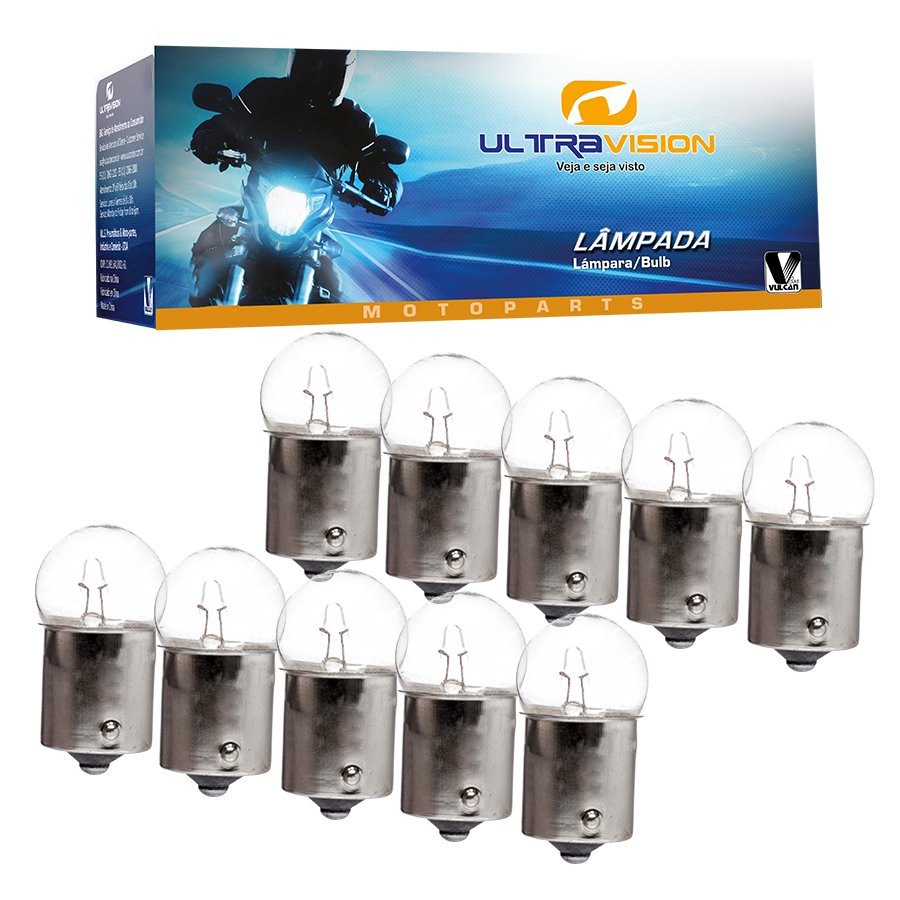 Lâmpada de moto p/ pisca cristal mod. 12v/10w/g18 10w (preço da cx c/ 10 peças)