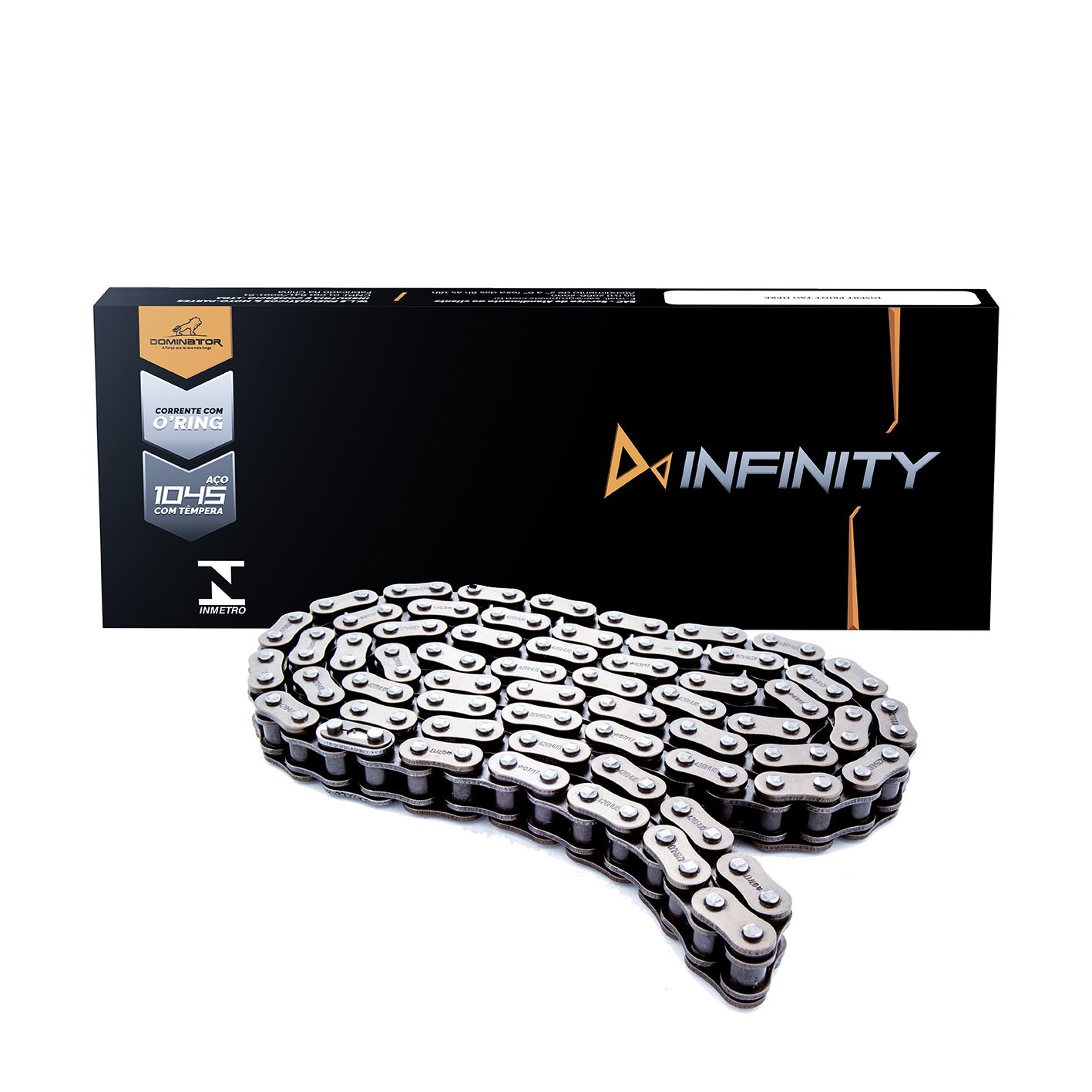 Corrente trans. infinity (428ho + 118l) p/ moto honda titan 150 yamaha ybr 125 (c/ retentor)