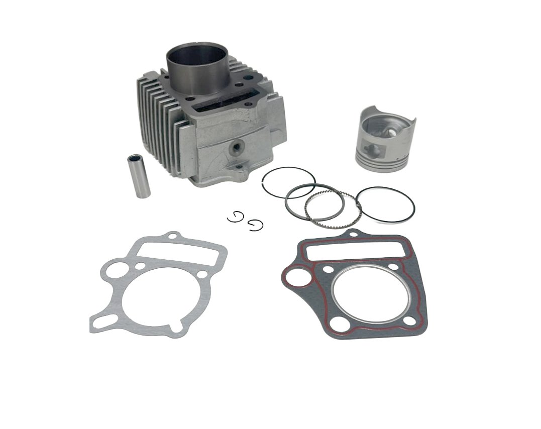 Kit cilindro do motor p/ moto honda pop 100 07/15 - biz 100 es 98/05 - c-100 dream 93/98 (prata em alumínio - compl. c/ kit "a" de juntas)