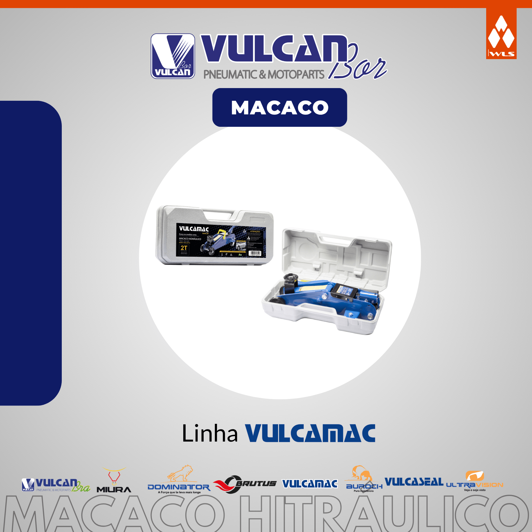 Macaco hidráulico jacare 02t portátil alt.125x300mm (6,5kg) compr. 450x215x140mm c/maleta plástica