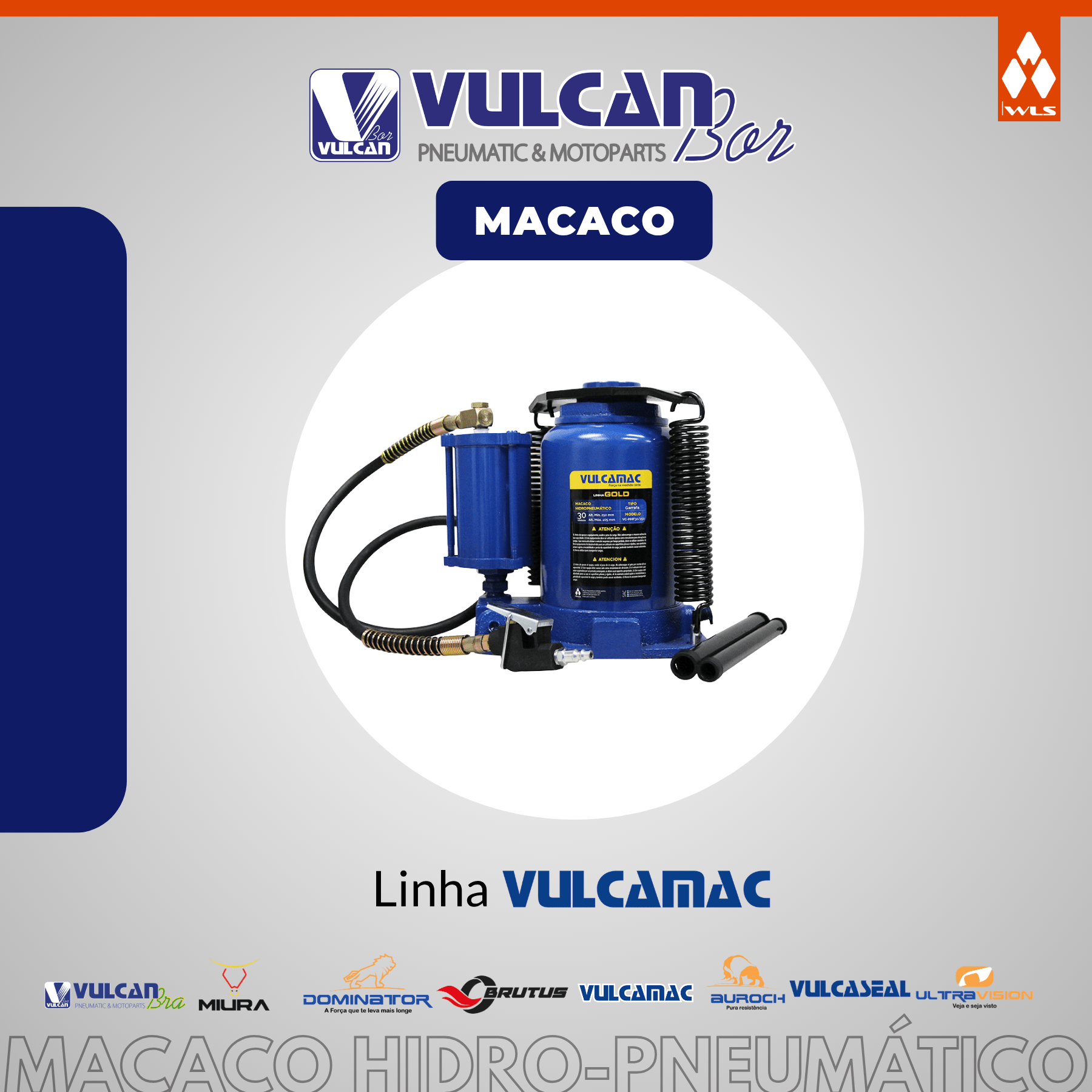 Macaco hidro-pneumático garrafa 32t alt. 250x400mm - 1 estagio - linha gold