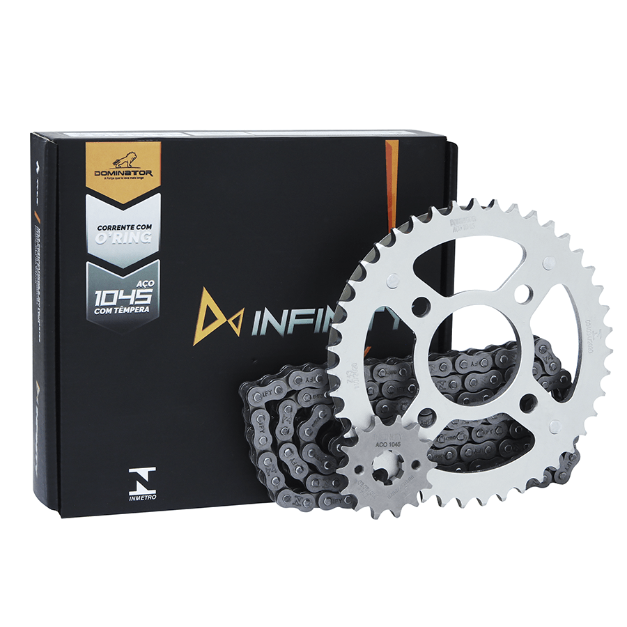 Kit trans. infinity 1045 temp. compl. p/ moto honda cg 160 titan 15/... (44t+15t-428ho+118l)