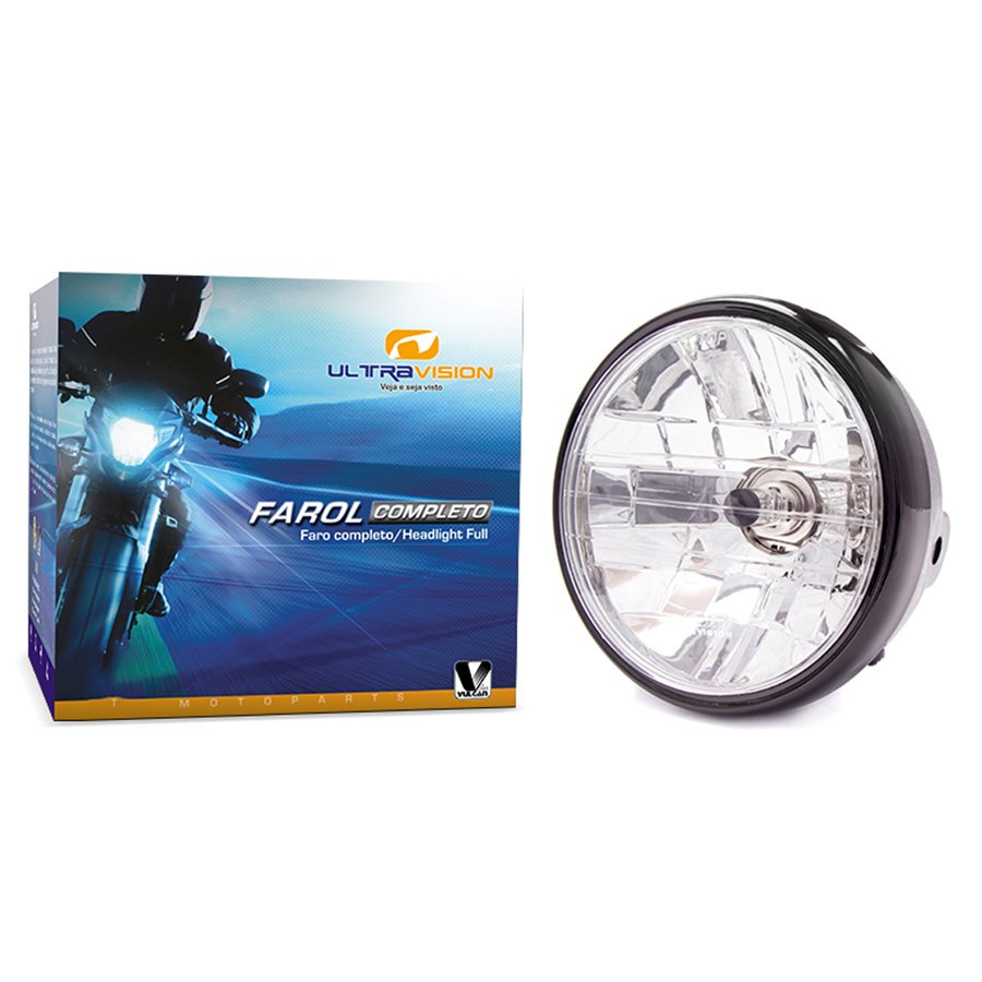 Farol completo c/ lâmpada p/ moto honda cg 125 fan ks/es/cargo 00/09 - duplicado, substituído pela ref. 155304