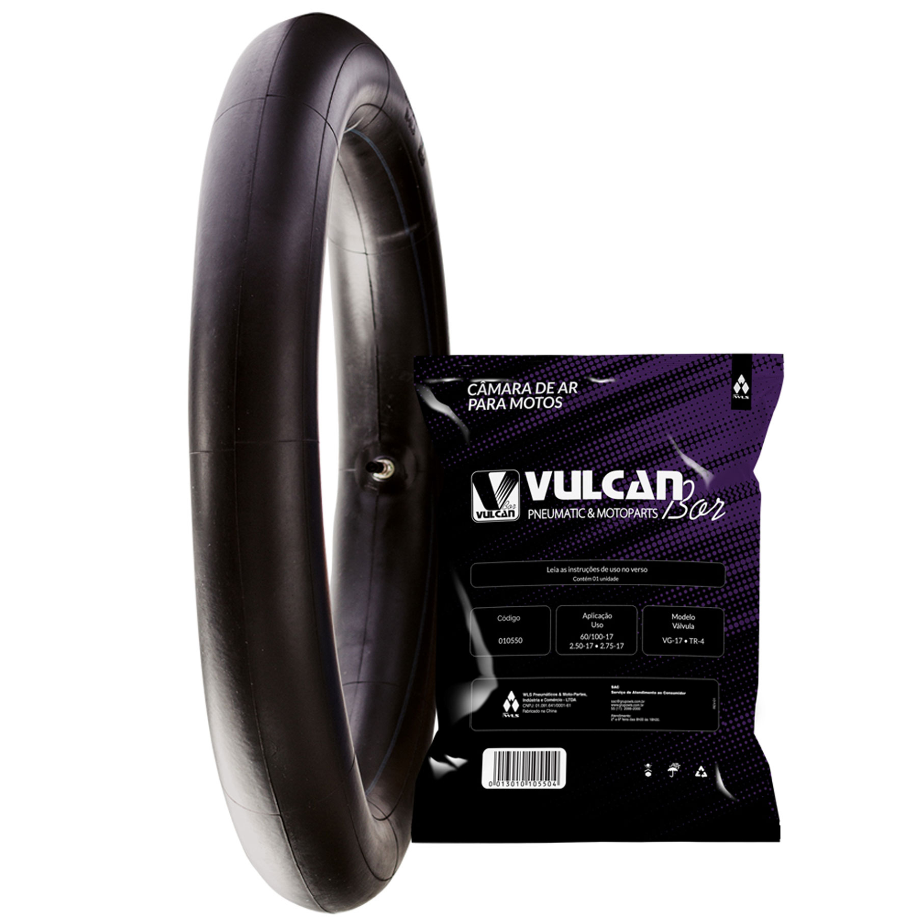 Câmara ar moto aro 17 - diant. honda biz 100, biz 125, pop 100, yamaha crypton, agrale tchau 50 (2.75-17 *tr4) (vg-17)