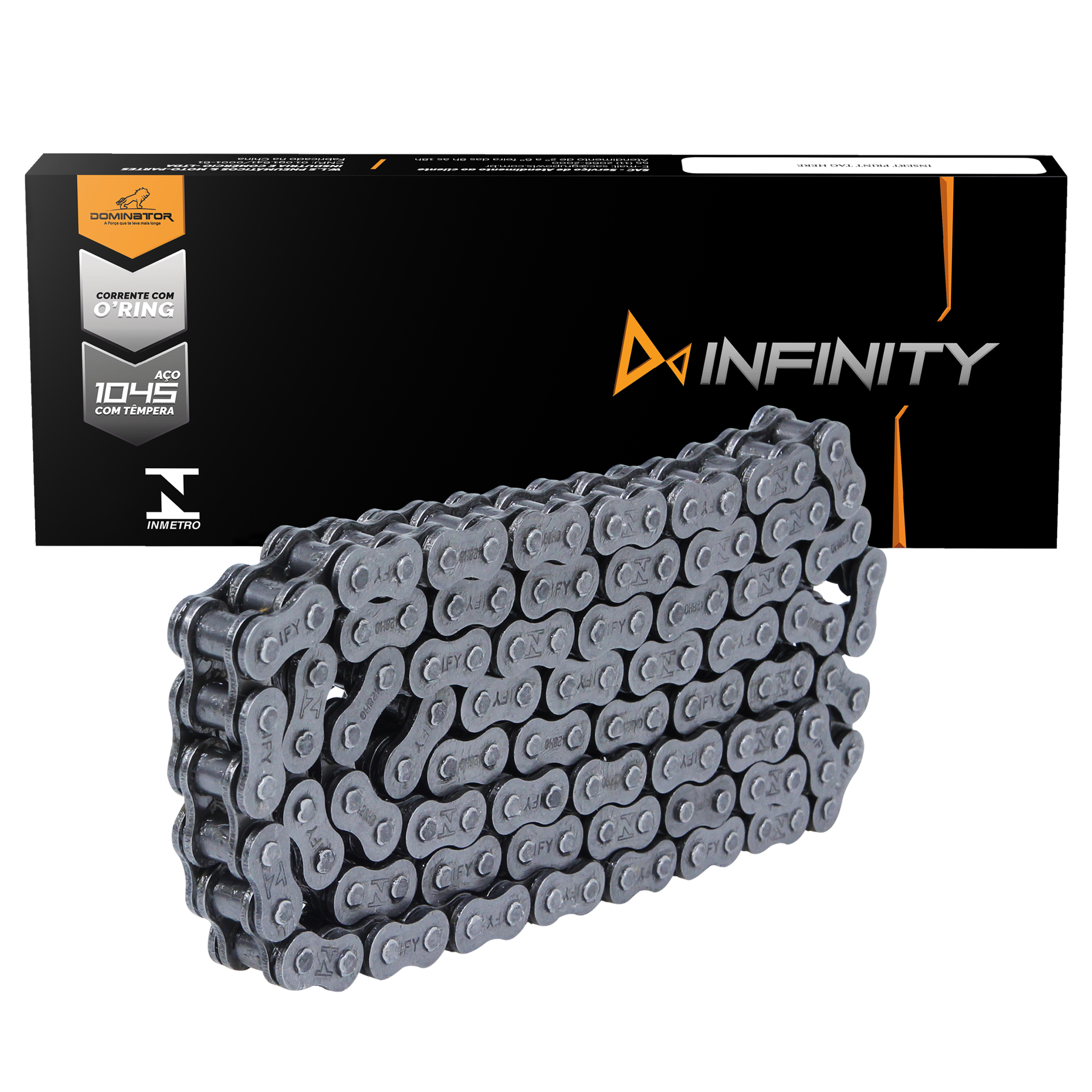 Corrente trans. infinity (428ho + 120l) p/ moto honda dafra kansas 150 08/... (c/ retentor)