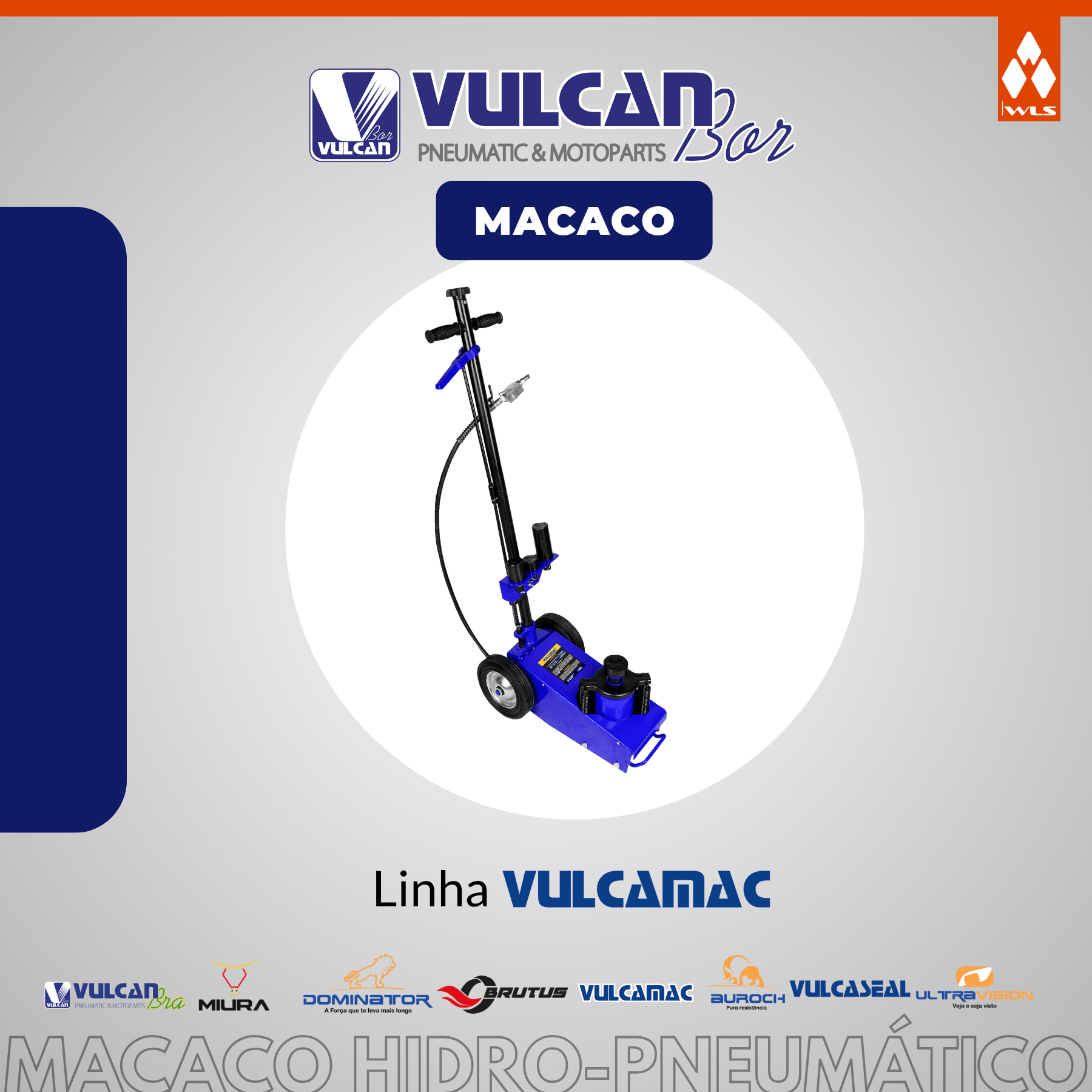 Macaco hidro-pneumático tipo calango sobre rodas 22t alt. 225x535mm - 1 estagio - c/ kit - linha gold