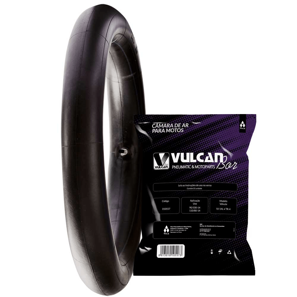 Câmara ar moto aro 14 - tras. honda biz 100, biz 125, pop 100 (110/80-14 *tr4) (vj-14l)