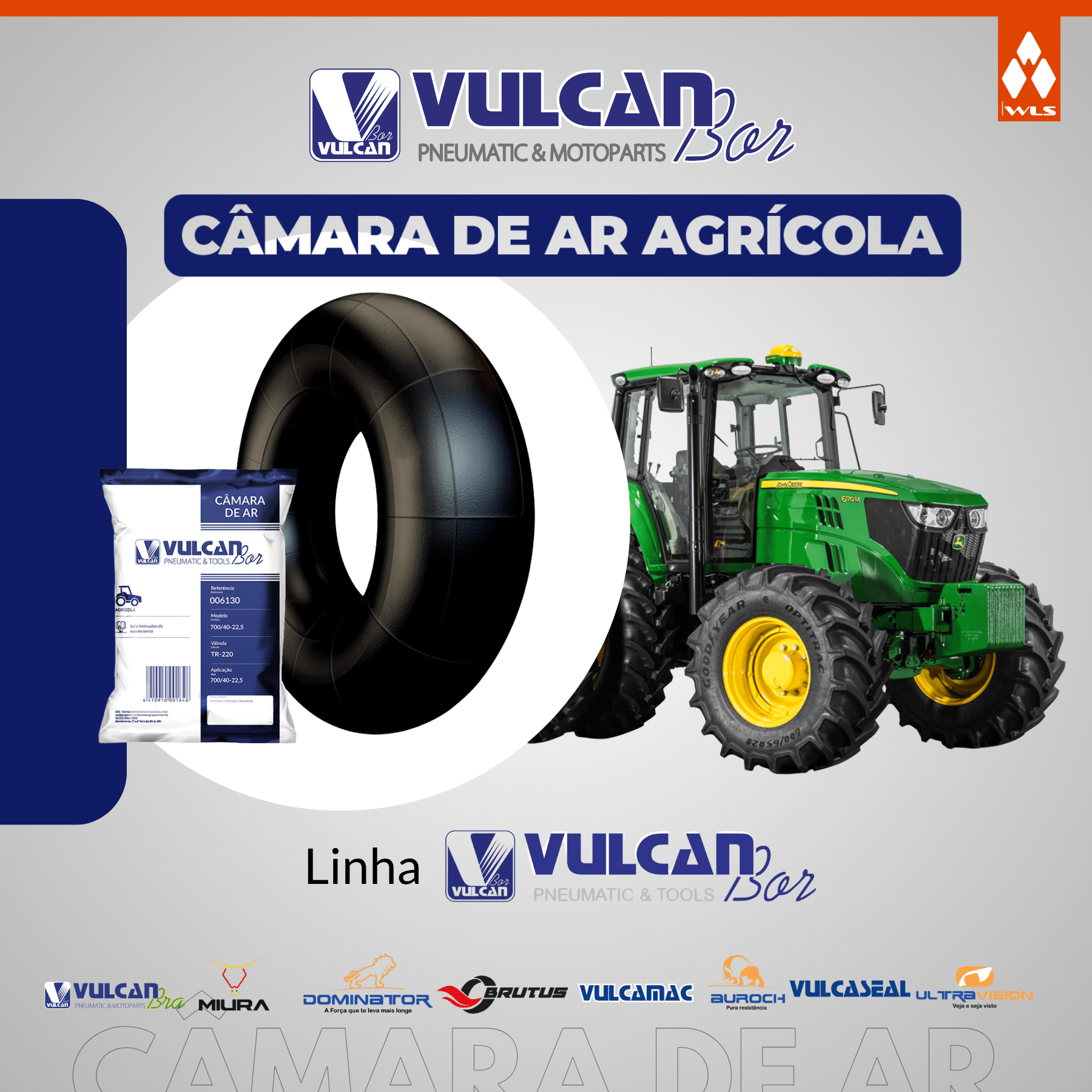 Câmara ar agrícola aro 22,5 - (700/40-22,5*tr220)