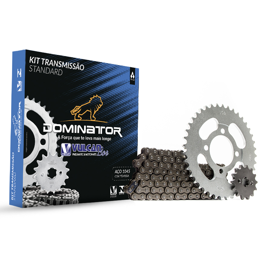 Kit trans. standard temp. compl. p/ moto shineray xy 50q 07/12 (40t+14t-420h+98l)