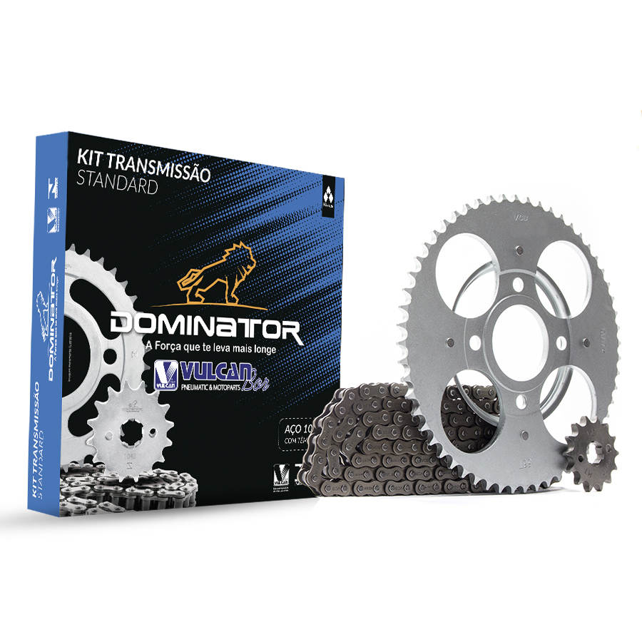 Kit trans. standard temp. compl. p/ moto honda xls 125 84/96 (56t+14t-428h+124l)