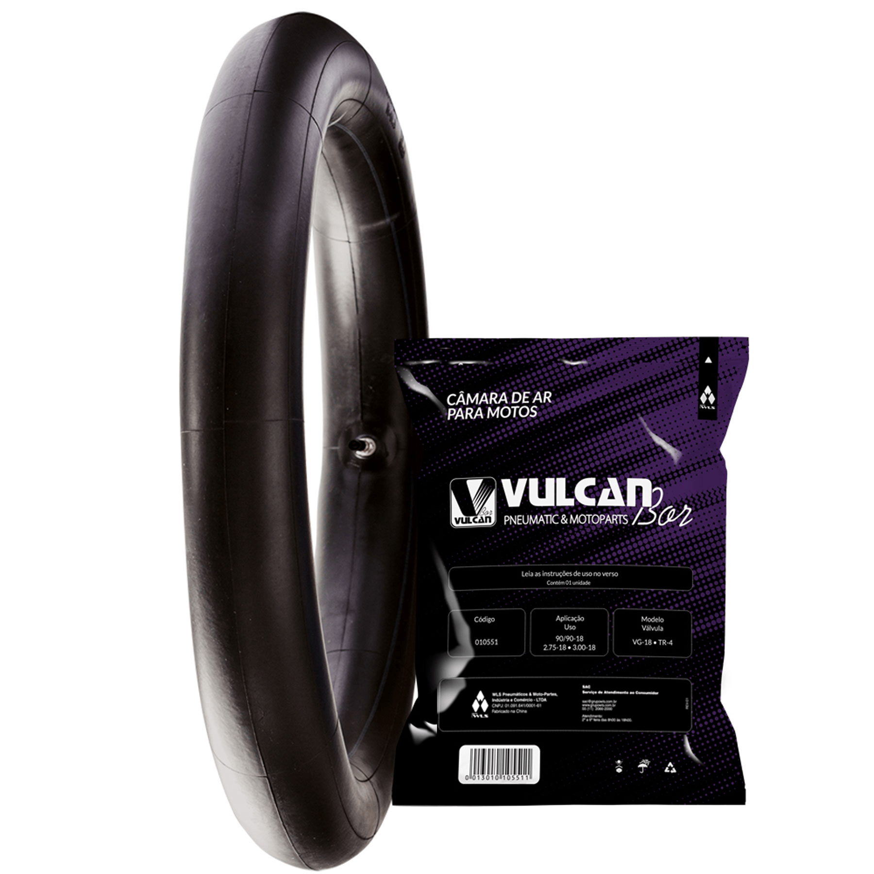 Câmara ar moto aro 18 - (d/t) honda cg titan 125/150/160, fan, yamaha ybr 125, suzuki yes (2.75/3.00-18 *tr4) (vg-18)