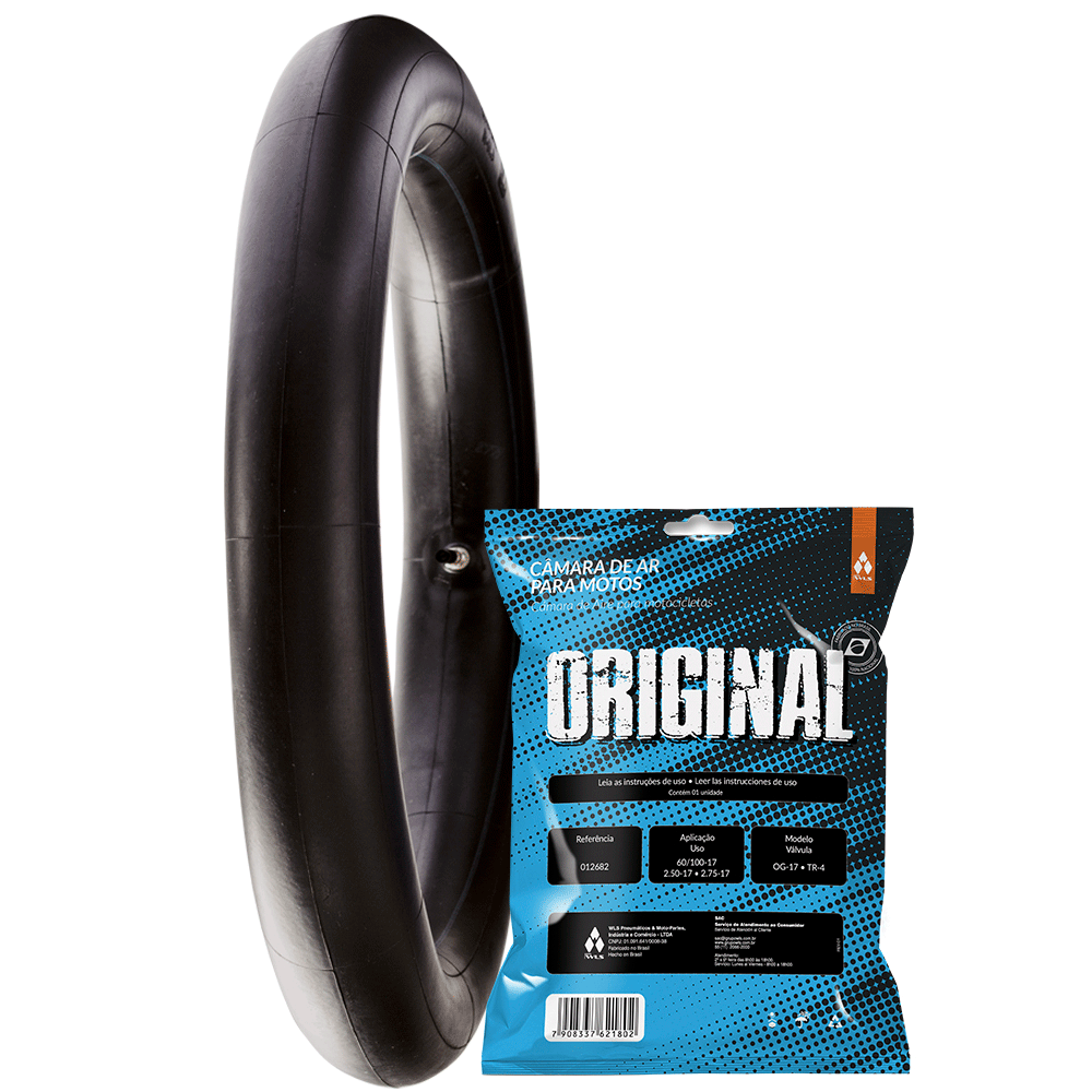 Câmara ar moto aro 17 - diant. honda biz 100, biz 125, pop 100, yamaha crypton, agrale tchau 50 (2.75-17 *tr4) (og-17)