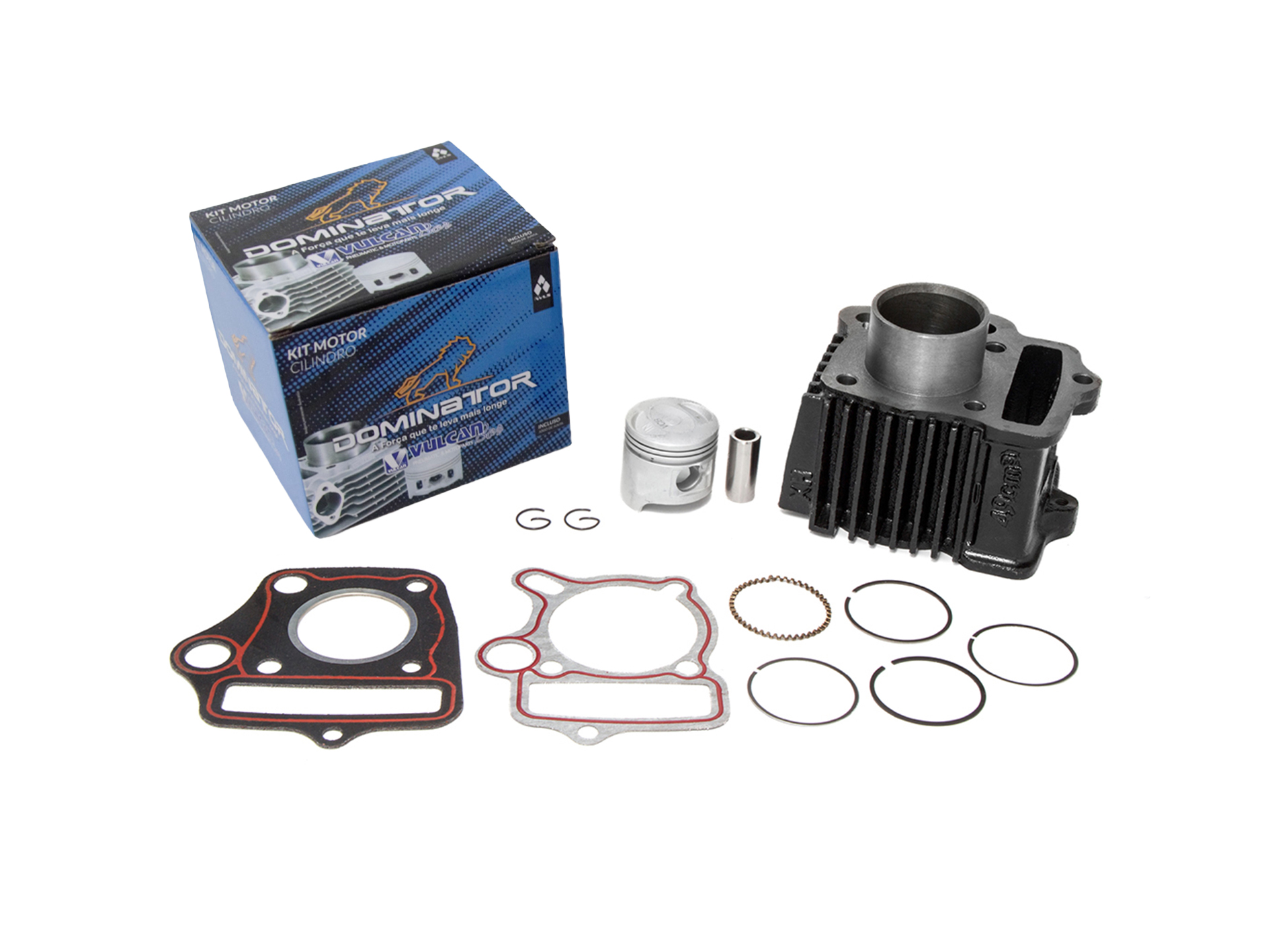 Kit cilindro do motor p/ moto shineray xy50 - jet - phoenix - traxx todos os anos (preto - compl. c/ kit "a" de juntas)