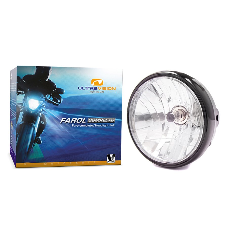 Farol completo c/ lâmpada p/ moto honda cg 150 titan ks/es/esd 04/09 - cg 150 job 04/09 - cg 150 sport 04/09