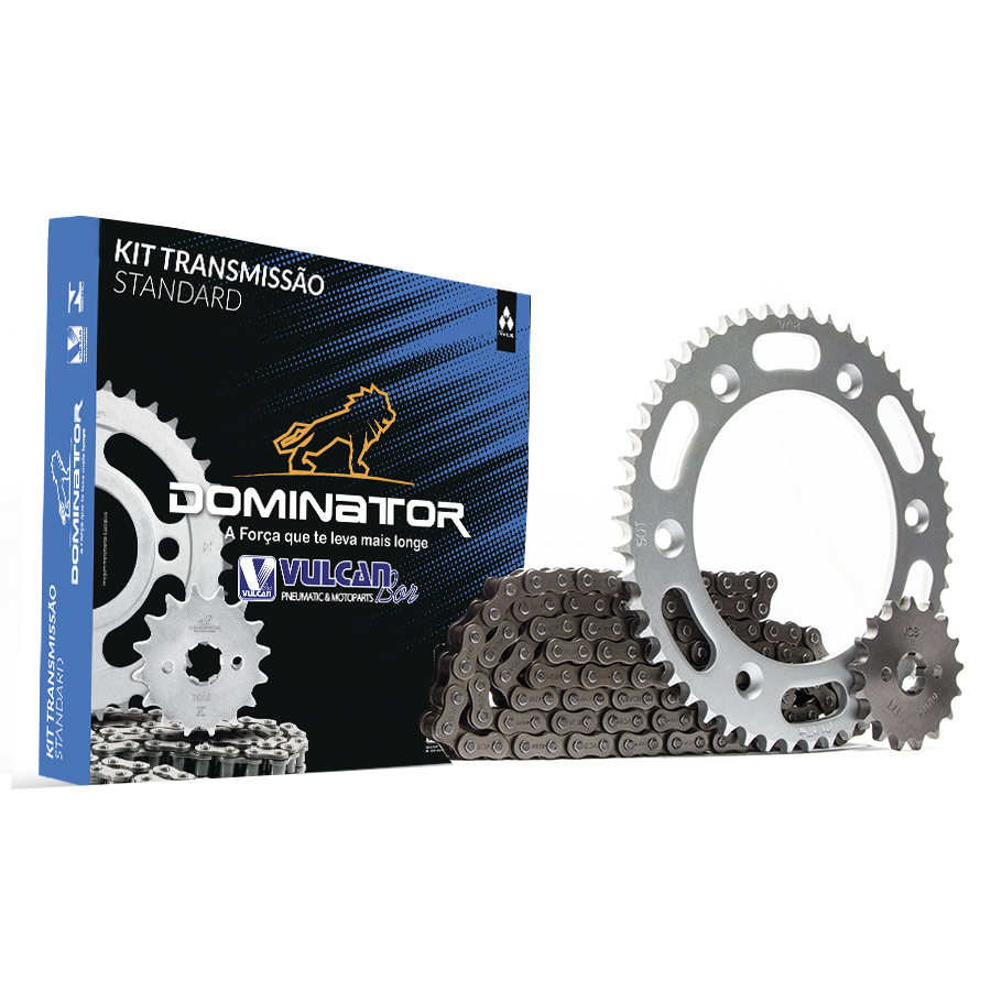 Kit trans. standard temp. compl. p/ moto honda nxr 150 bros 03/08 (50t+17t-428h+130l)