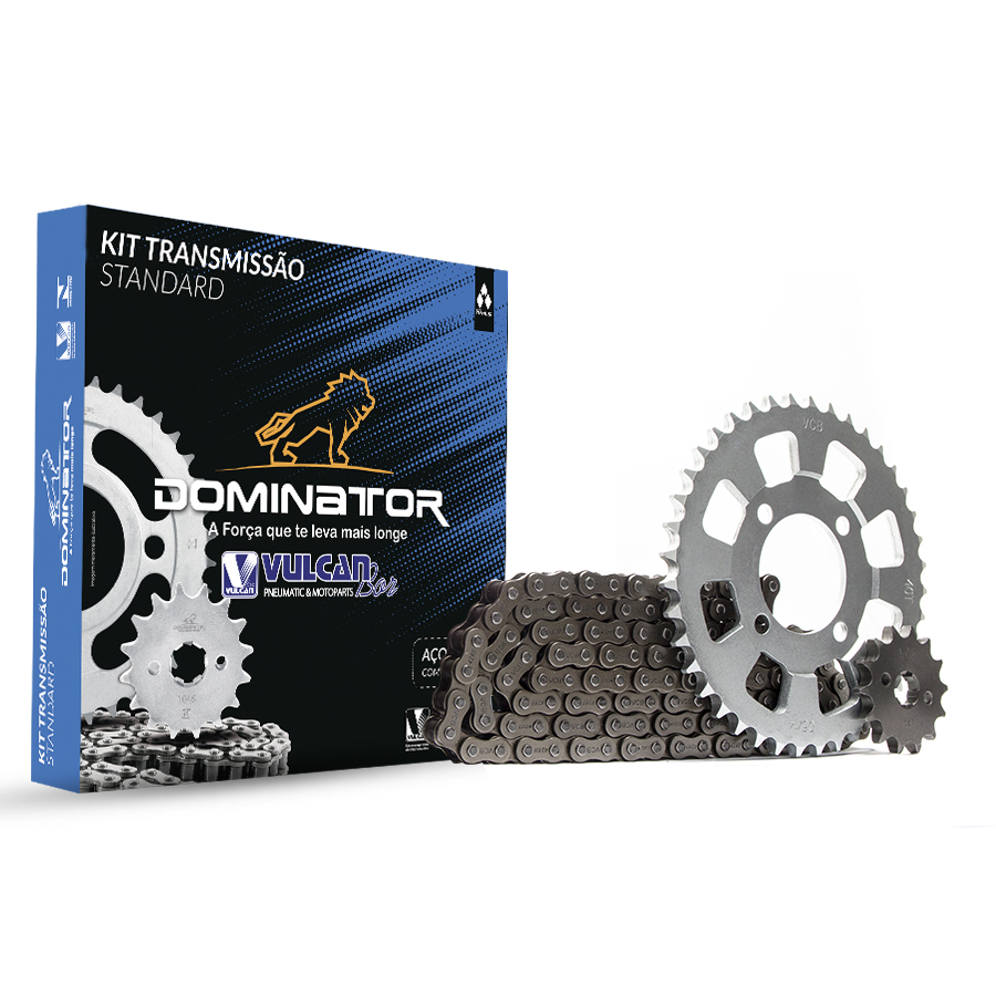 Kit trans. standard temp. compl. p/ moto dafra super 100 08/15 (40t+14t-428h+102l)