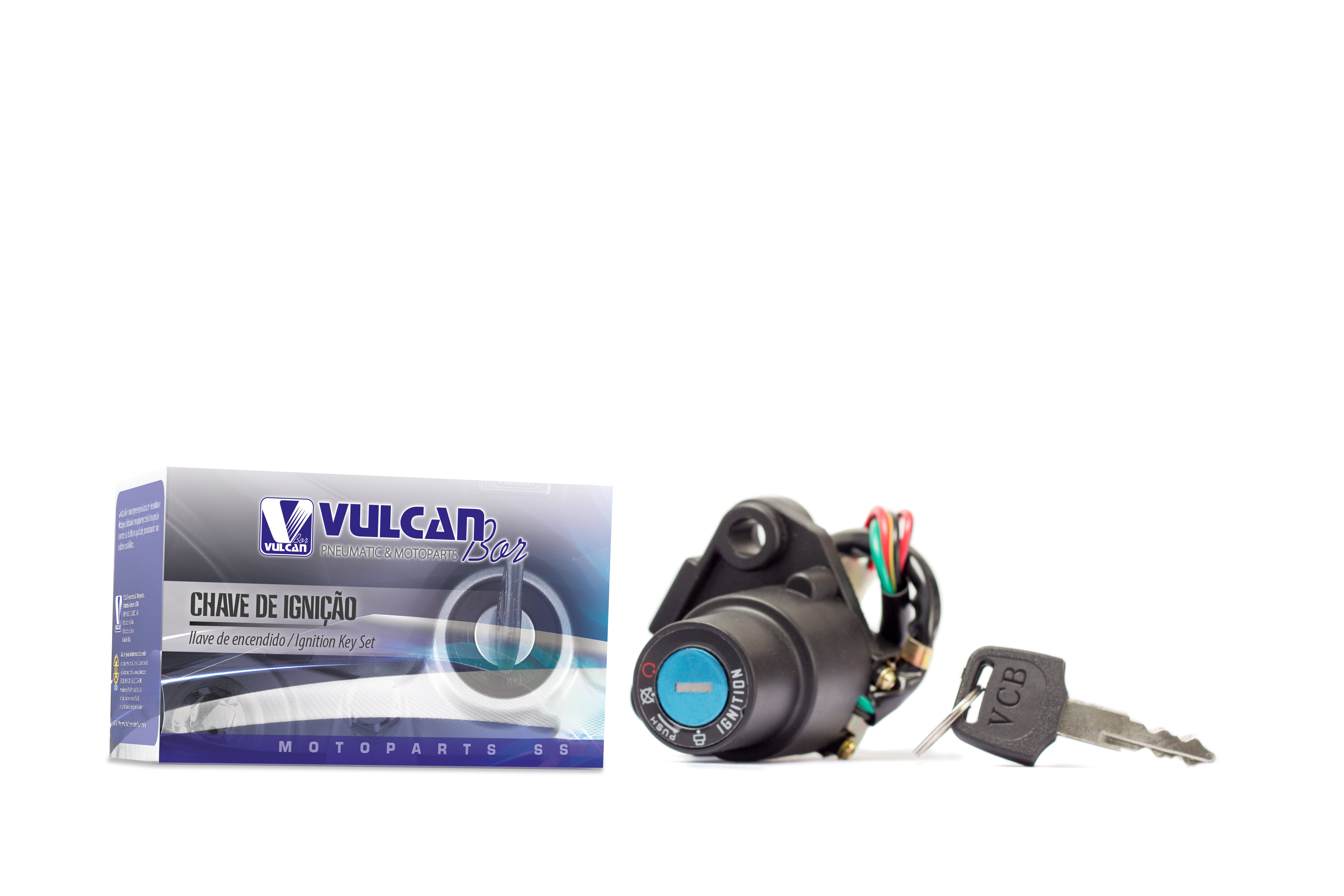 Chave de ignição completa p/ moto yamaha ybr 125 00/05 - xtz 125 03/05 - xt 225 - tdm 225