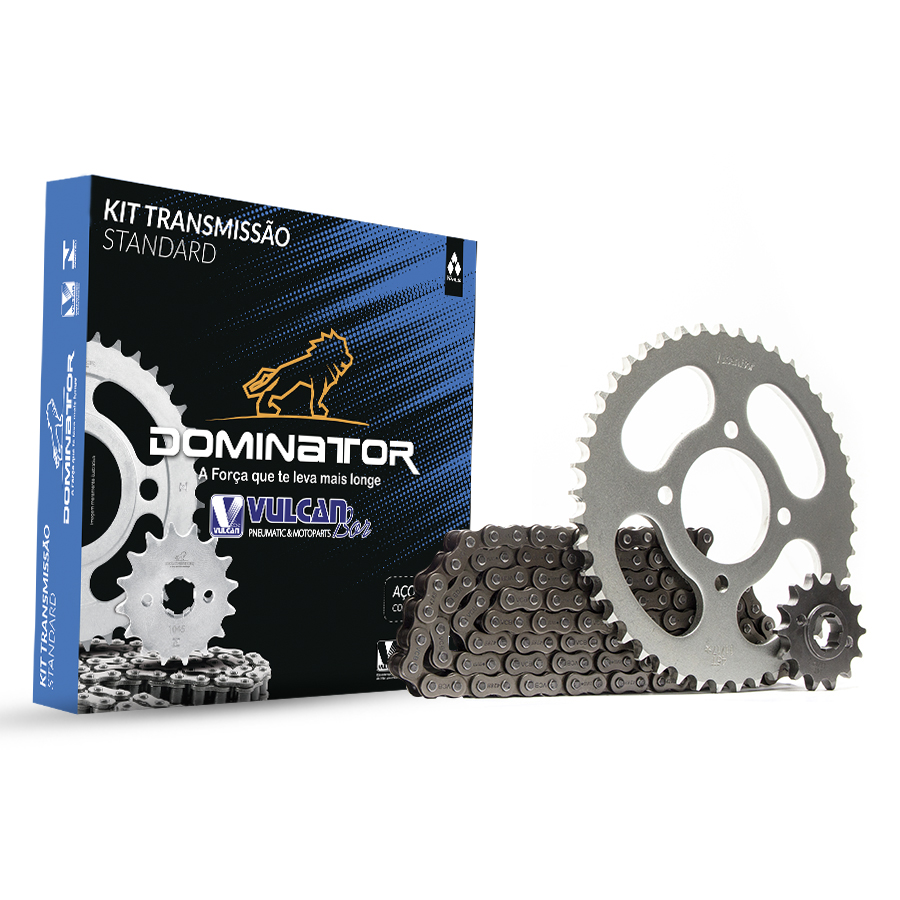 Kit trans. standard temp. compl. p/ moto dafra riva 150 12/... (45t+14t-428h+118l)