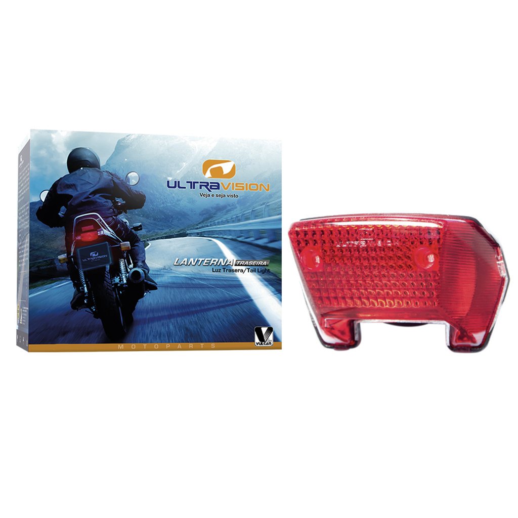 Lanterna traseira completa p/ moto honda nxr 125 bros 08 nxr 150 bros 08 xr 250 tornado - lente vermelha c/ lâmpada